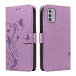 Etui pour nokia g42 cuir de haute qualit� papillon en relief et fente pour carte avec sangle de main ...
