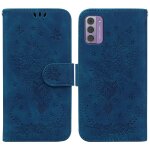 Etui pour nokia g42 fleurs roses emboss fentes pour cartes flip couverture en cuir pu bicelle etui portefeuill ...
