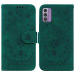 Etui pour nokia g42 fleurs roses emboss fentes pour cartes flip couverture en cuir pu bicelle etui portefeuill ...