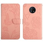 Etui pour nokia g50 5g avec sangle de poignet fleurs et papillons couverture en cuir pu etui en cuir ...