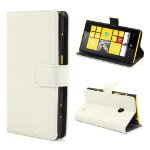 Etui nokia lumia 520 - housse portefeuille support vido grain blanc