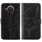 Etui pour nokia x20 / x10 gaufrage papillon magn�tique couverture rabotant cuir premium - noir