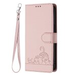 Etui pour nokia x30 5g portefeuille a rabot porte - fente pour carte, rfid chat - couleur rose Etui pour nokia x30 5g portefeuille a rabot porte - fente pour carte, rfid chat - couleur rose