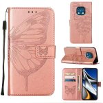 Etui pour nokia xr20 couverture rabotant cuir premium magntique gaufrage papillon - couleur rose