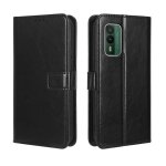 Etui pour nokia xr21 portefeuille couverture rabattable titulaire de la carte magn�tique - noir