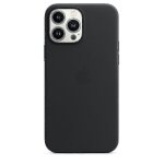 Etui officiel en cuir avec magsafe pour iphone 13 pro max � noir nuit