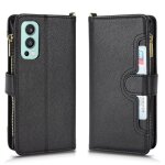 Etui pour oneplus nord 2 5g magntique pu cuir flip portefeuille a fermeture eclair titulaire de la carte ...