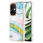 Etui pour oneplus nord ce 3 5g slim tpu protection motif de marbre pare - chocs doux - blanc vert