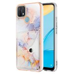 Etui pour oppo a15 / a15s fentes pour cartes marbre pare - chocs en tpu souple portefeuille slim - blanc ...