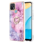 Etui pour oppo a15 / a15s pare - chocs anneau rotatif a 360 � marbre tpu r�sistant aux chocs silicone ...