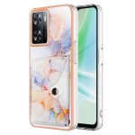 Etui pour oppo a77 5g portefeuille slim pare - chocs en tpu souple marbre fentes pour cartes - blanc