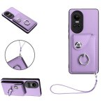 Etui pour oppo reno 10 5g cuir sangle a main housse de protection supports de fente pour carte - violet ...