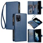 Etui pour oppo trouver x5 folio flip fentes pour cartes cuir pu housse de sac a main portefeuille fermeture ...