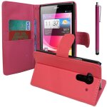 Etui portefeuille pour acer liquid z5 duos support video cuir pu - rose + stylet