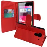 Etui portefeuille pour acer liquid z5 duos support video cuir pu - rouge Etui portefeuille pour acer liquid z5 duos support video cuir pu - rouge