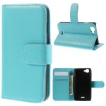 Etui type portefeuille bleu pour wiko kite avec rabat lat�ral articul� fonction