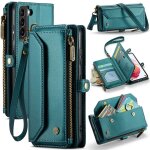 Etui portefeuille en cuir rfid pour samsung galaxy s21 5g avec emplacements pour cartes et fermeture ...