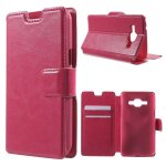 Etui type portefeuille fushia samsung galaxy - j1 avec rabat lat�ral articul� fonc