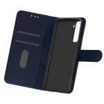 Etui portefeuille pour galaxy s21 plus chesterfield grain� fonction stand bleu nuit