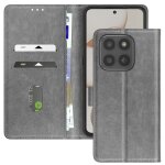 Etui portefeuille pour honor 400 smart chesterfield grain� avec fonction stand gris