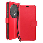 Etui portefeuille pour honor magic 8 pro avec dragonne et fonction stand mayaxess rouge