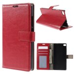 Etui type portefeuille pour huawei ascend p8 coloris rouge rabat latral articu