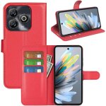 Etui portefeuille hybride pour zte blade v60 vita - cuir pu rouge, coque tpu protectrice, fermoir magntique, ...
