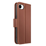 Etui portefeuille pour iphone 16e en cuir premium avec fonction stand marron