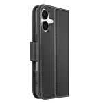 Etui portefeuille pour iphone 17 en cuir premium avec fonction stand noir
