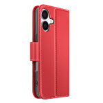 Etui portefeuille pour iphone 17 en cuir premium avec fonction stand rouge