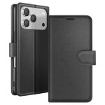 Etui portefeuille pour iphone 17 pro avec support et languette magn�tique zana� noir