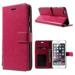 Etui type portefeuille pour iphone 6 plus coloris fushia rabat lat�ral articul� fonction stand