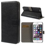 Etui type portefeuille pour iphone 6s plus coloris noir grainé rabat latéral art Etui type portefeuille pour iphone 6s plus coloris noir grainé rabat latéral art