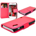 Etui portefeuille pour lg optimus l5 ii e460 livre housse coque pochette cuir pu - rose