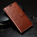 Etui type portefeuille marron xperia x avec rabat lat�ral articul� fonction