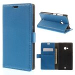 Etui type portefeuille pour microsoft lumia 535 coloris bleu grain rabat latra