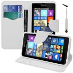 Etui portefeuille pour microsoft nokia lumia 535 5. 0 support video cuir pu effet tissu - blanc + mini ... Etui portefeuille pour microsoft nokia lumia 535 5. 0 support video cuir pu effet tissu - blanc + mini ...