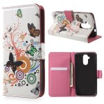 Etui portefeuille motif papillons et fleurs pour acer liquid z410 rabat lat�ral
