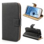 Etui type portefeuille noir pour galaxy - s3 rabat lat�ral articul� fonction sta