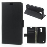 Etui type portefeuille noir lg k7 rabat lat�ral fonction stand