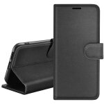 Etui portefeuille pour nokia c12 support et languette magn�tique zana� noir