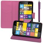Etui portefeuille pour nokia lumia 1320 6. 0 support video cuir pu effet tissu - violet + stylet Etui portefeuille pour nokia lumia 1320 6. 0 support video cuir pu effet tissu - violet + stylet