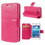 Etui type portefeuille rose pour samsung galaxy core plus g3500 fonction stand