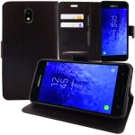 Etui portefeuille pour samsung galaxy j7 (2018) 5. 5  support video cuir pu - noir