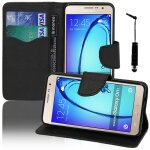 Etui portefeuille pour samsung galaxy on7 5. 5 support video cuir pu effet tissu - noir + mini stylet ... Etui portefeuille pour samsung galaxy on7 5. 5 support video cuir pu effet tissu - noir + mini stylet ...