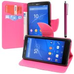 Etui portefeuille pour sony xperia e4 5. 0 support video cuir pu - rose + stylet Etui portefeuille pour sony xperia e4 5. 0 support video cuir pu - rose + stylet