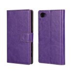 Etui type portefeuille pour sony xperia z5 compact violet avec rabat lat�ral art