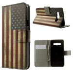 Etui type portefeuille usa vintage pour samsung galaxy a3 avec rabat lat�ral articul� fonction stand
