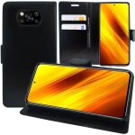 Etui portefeuille pour xiaomi poco x3 nfc / poco x3 6. 67  support video cuir pu - noir