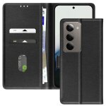 Etui portefeuille pour xiaomi redmi 15 5g chesterfield grain� fonction stand noir